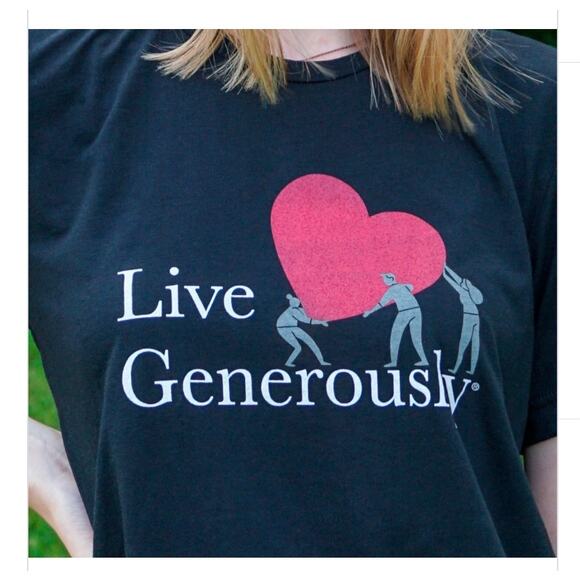 Bella Canvas 3XL Short Sleeve Graphic Thrivent Live Generously T-Shirt Heart - Picture 1 of 5